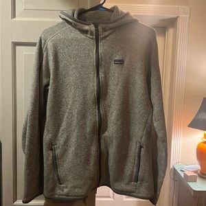 Light Grey Heather zip-front Patagonia Hoodie